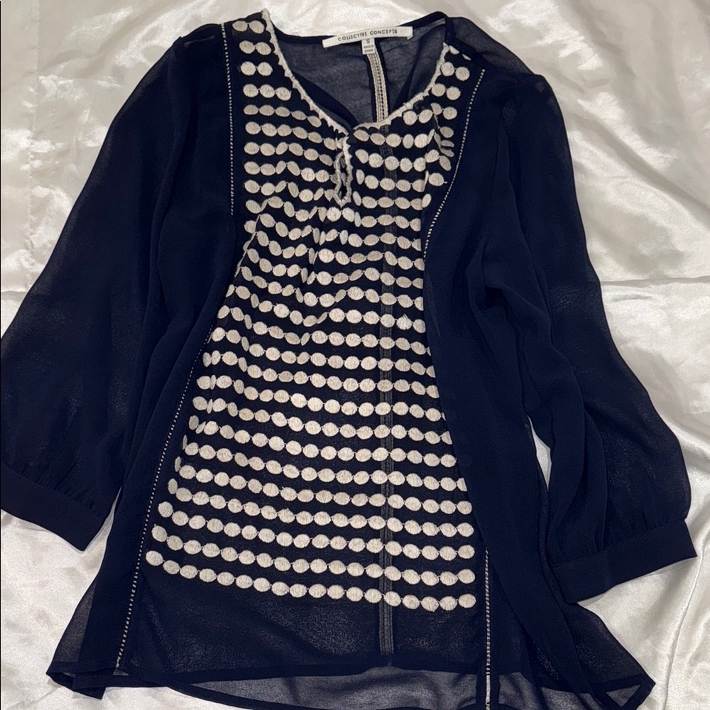 Indian Chic Blue and White Women's Top